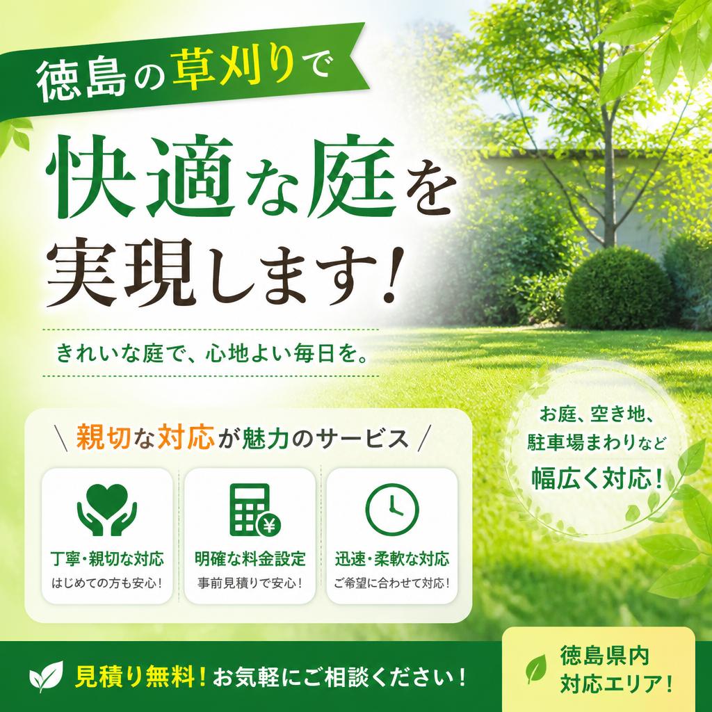 徳島の草刈りで快適な庭を実現します！親切な対応が魅力のサービス