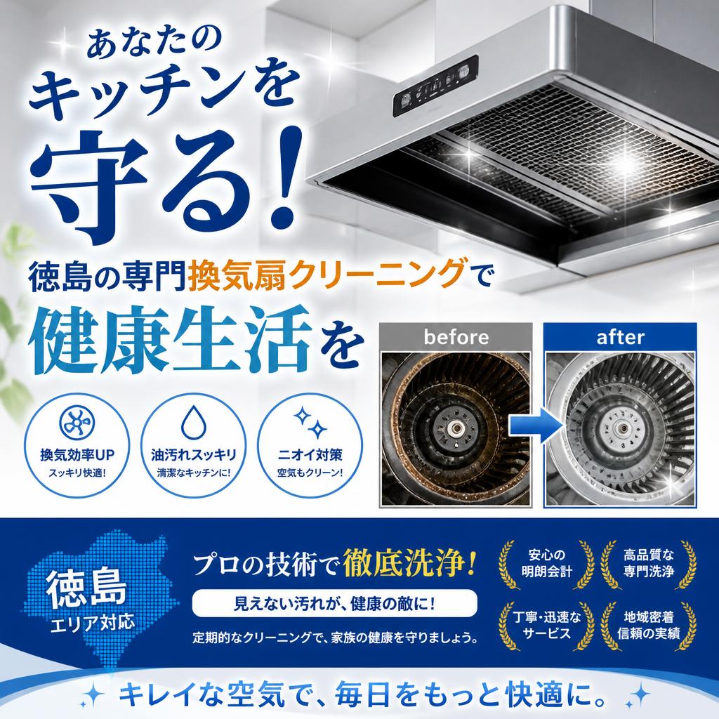 あなたのキッチンを守る！徳島の専門換気扇クリーニングで健康生活を