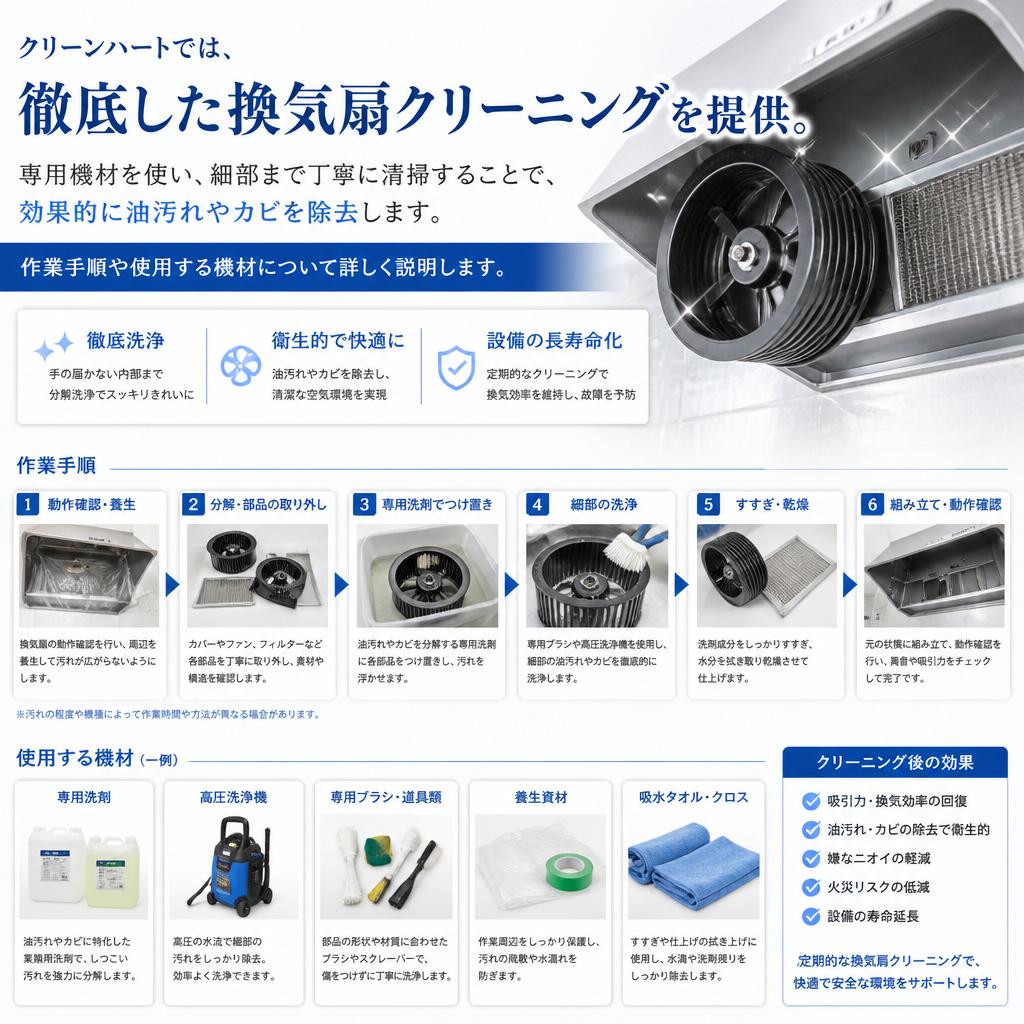 クリーンハートの換気扇クリーニングとは？