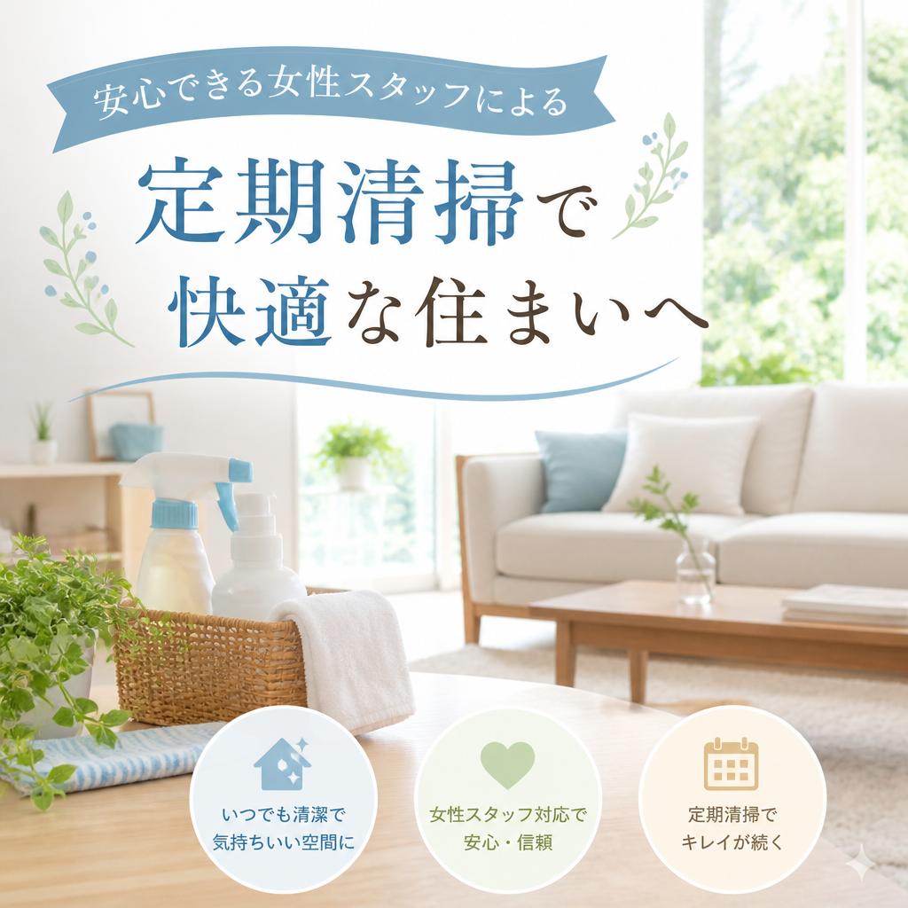 安心できる女性スタッフによる定期清掃で快適な住まいへ