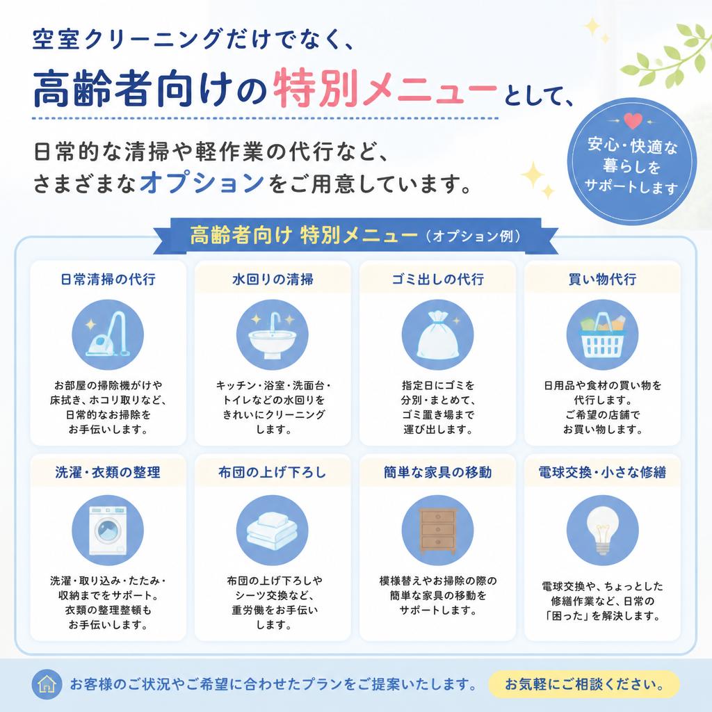 どんな清掃メニューがあるの？