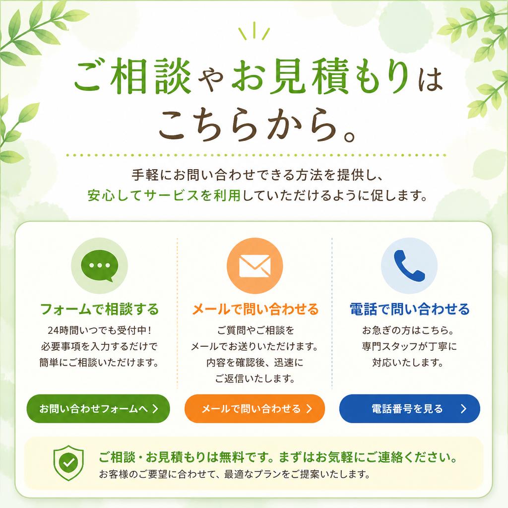 今すぐお問い合わせを！