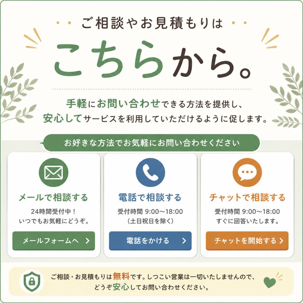 今すぐお問い合わせを！