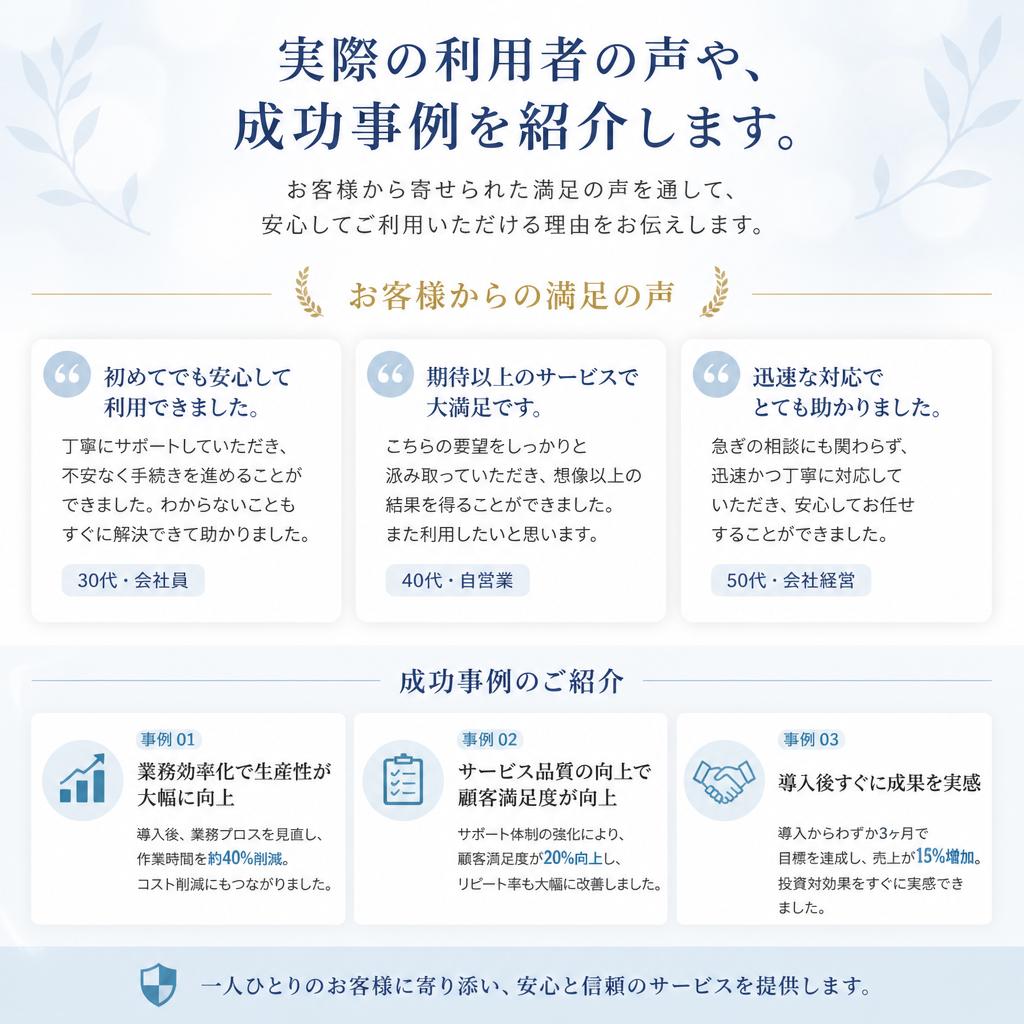 利用者の声と成功事例