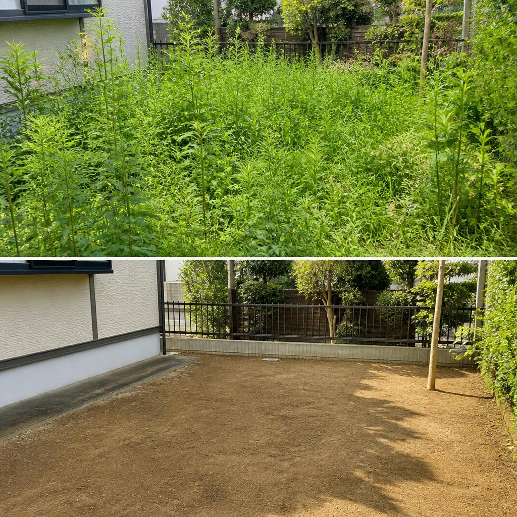 屋外もきれいに保つ草むしりサービス